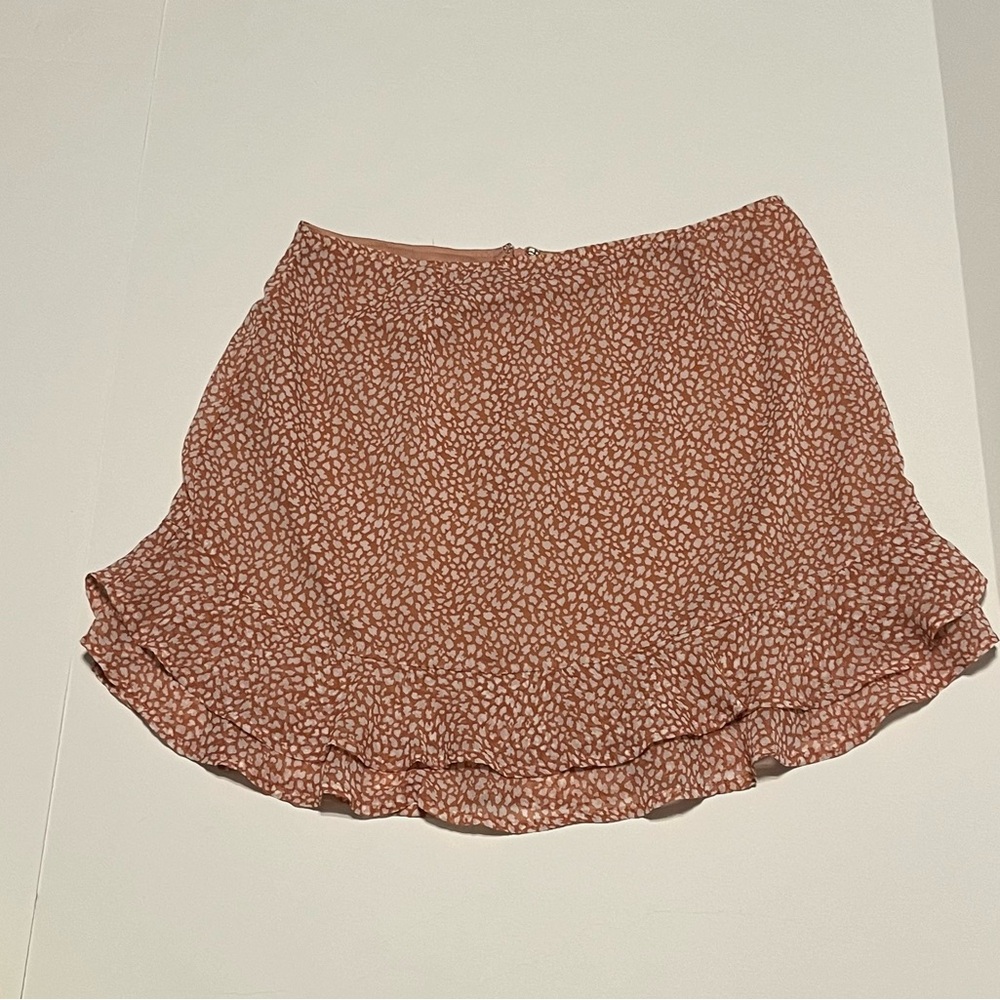 Anthropologie | Safe The Label pink Coral Mini Skirt with Ditsy Print. Size L